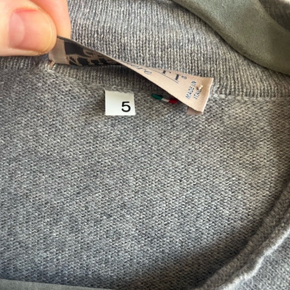 Maglificio Musetti GrayMade in Italy Cashmere Silk Wool Blend Cardigan in 5 or L - Picture 4 of 16